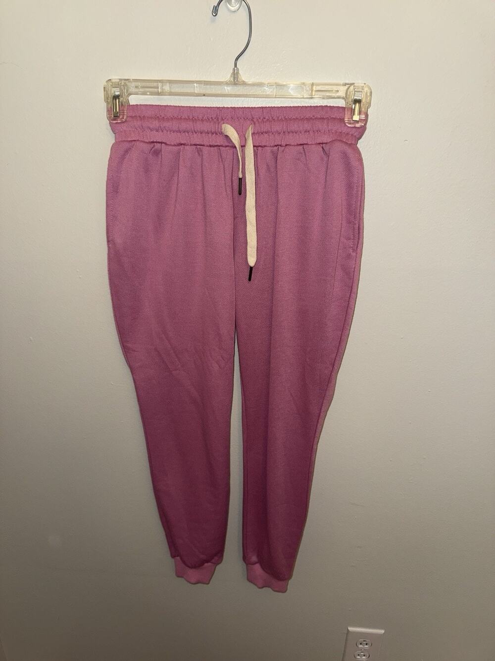 Kittenish Elastic Waist Drawstring Pull-On Jogger Pants Bubblegum Pink XS